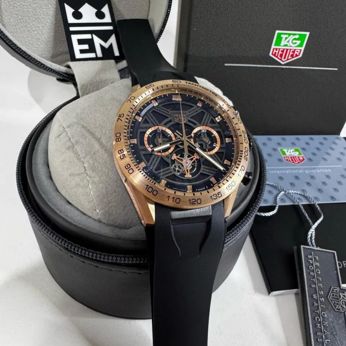 TH Carrera Skeleton Tourbillon – Rose Gold Black TAG Heuer