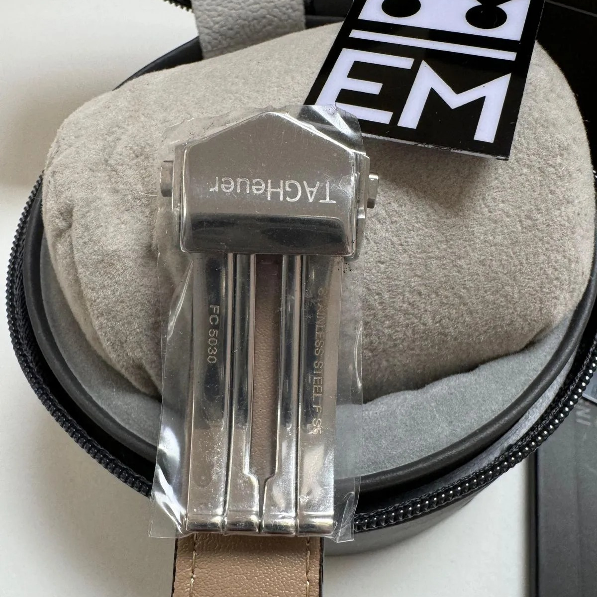 TH Carrera Chronograph – Black/Rose Gold Leather Strap TAG Heuer