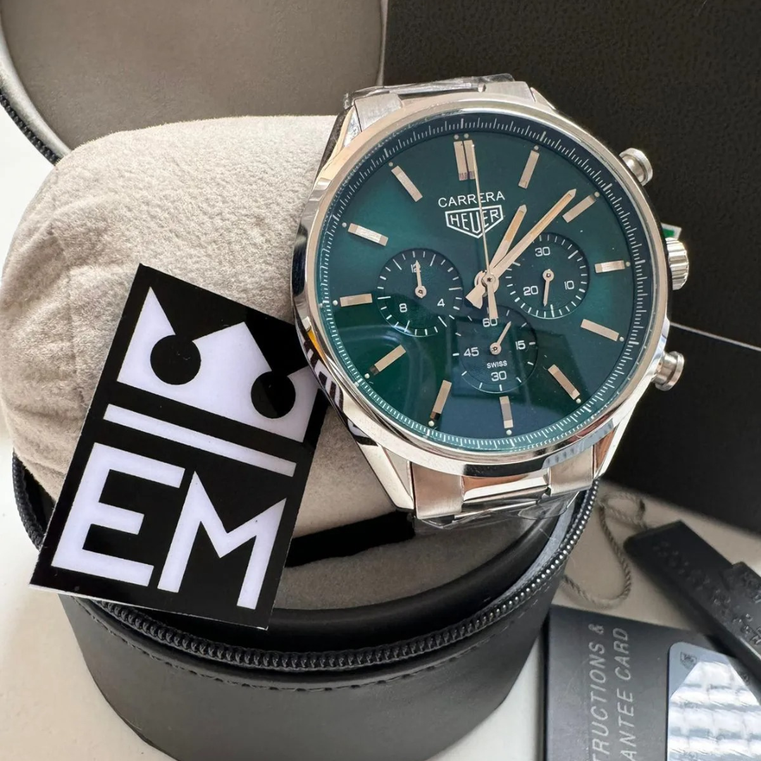 TH Carrera Chronograph – Emerald Green – Stainless Steel Bracelet