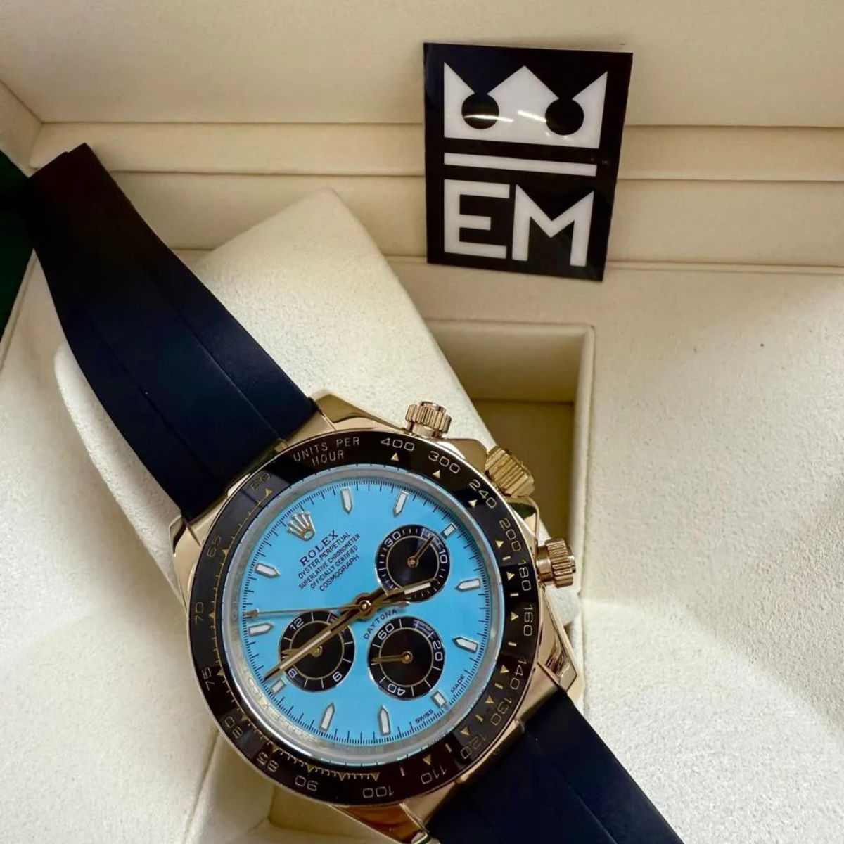 RX Daytona 126518 YG – Yellow Gold – Turquoise Blue Dial