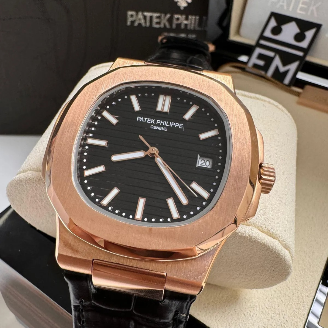 PP  Nautilus Rose Gold Black Automatic