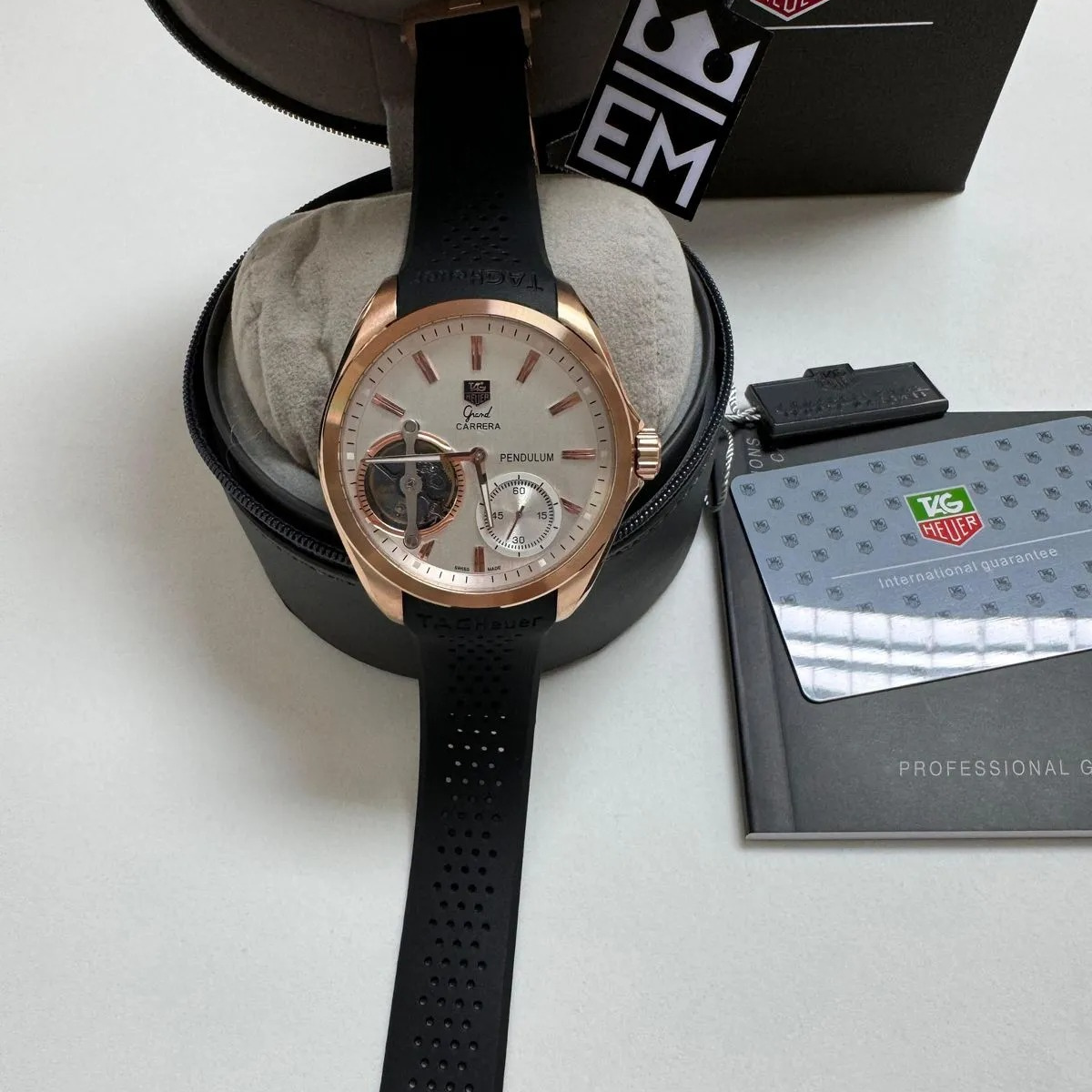 TH Carrera Pendulum Rose Gold Automatic TAG Heuer