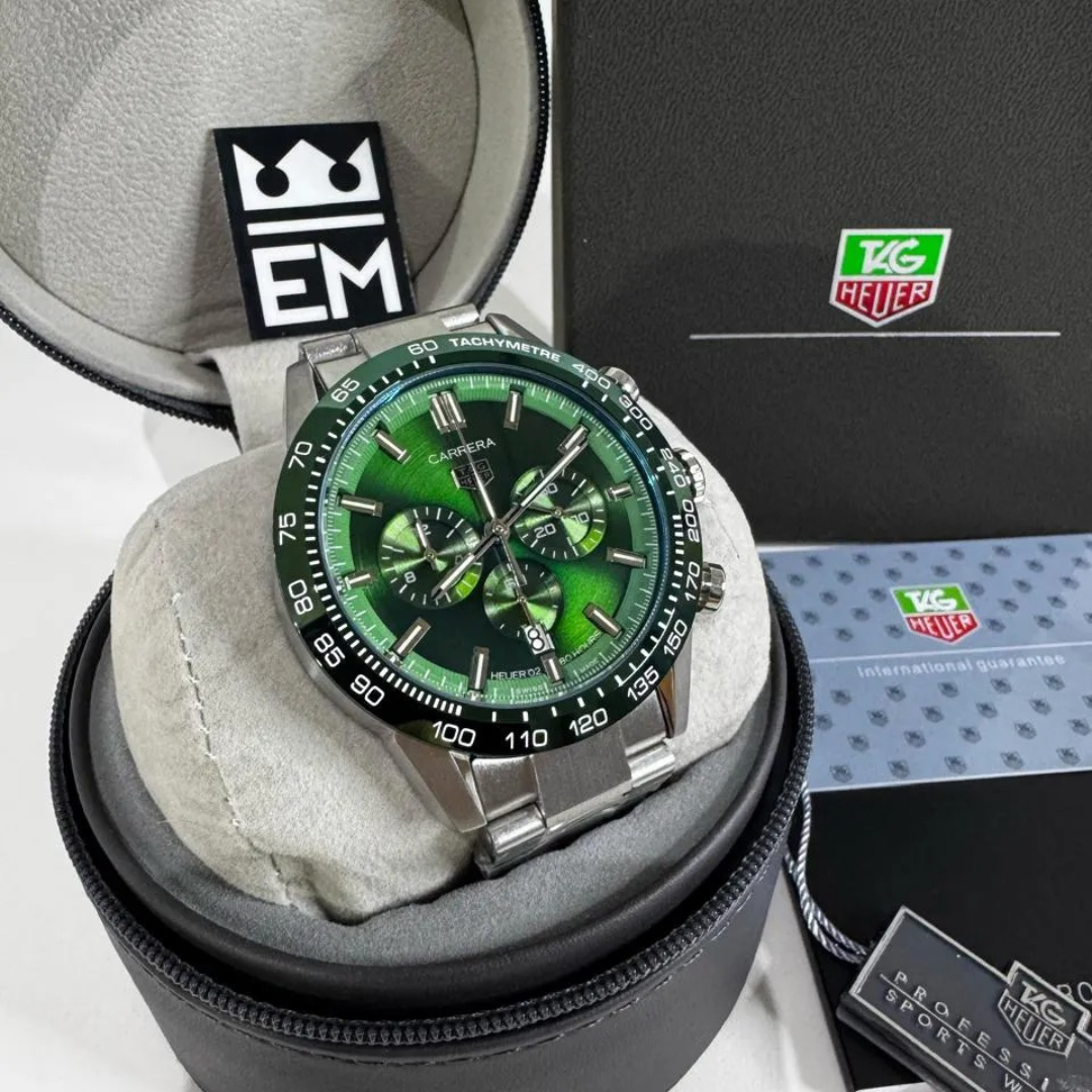 TH Carrera Chronograph – Emerald Green | Stainless Steel Bracelet TAG Heuer