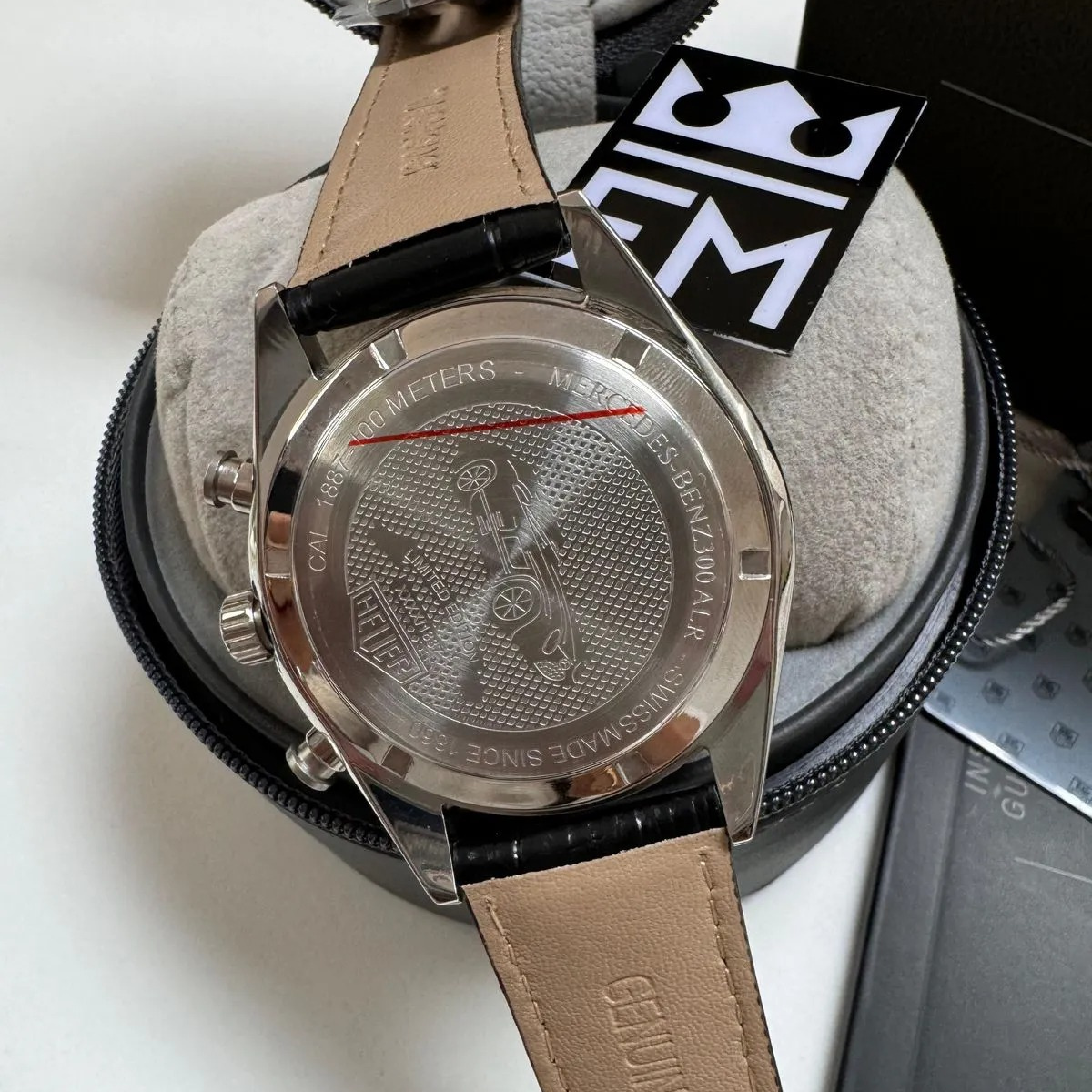 TH Carrera Chronograph – Black/Rose Gold Leather Strap TAG Heuer