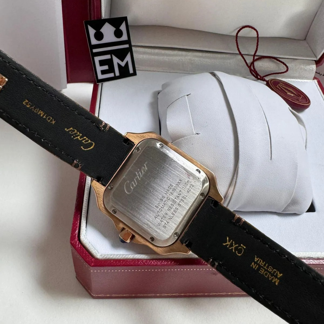 CRT Santos Automatic – Gold with Brown Leather Strap