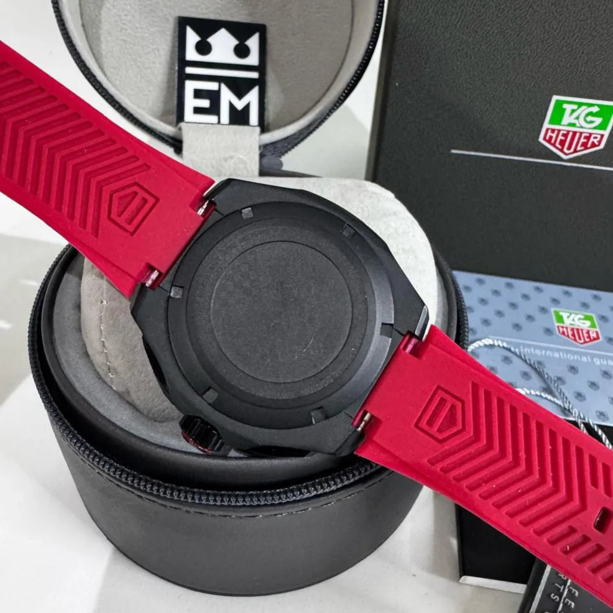 TH  Formula 1 Automatic Chronograph – Black Red with Red Rubber Strap TAG Heuer