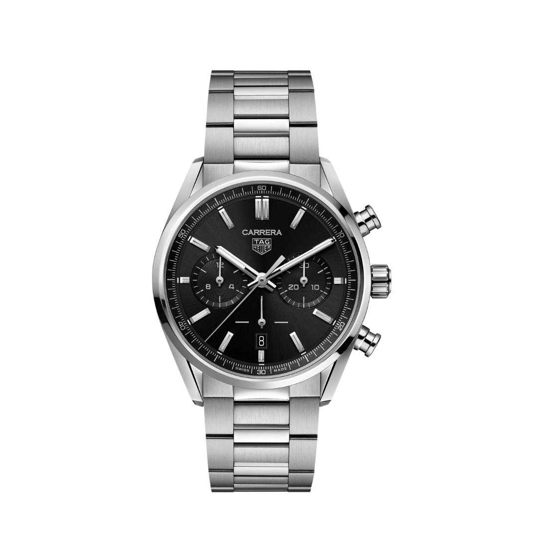 TH Carrera Chronograph – Black | Stainless Steel Bracelet
